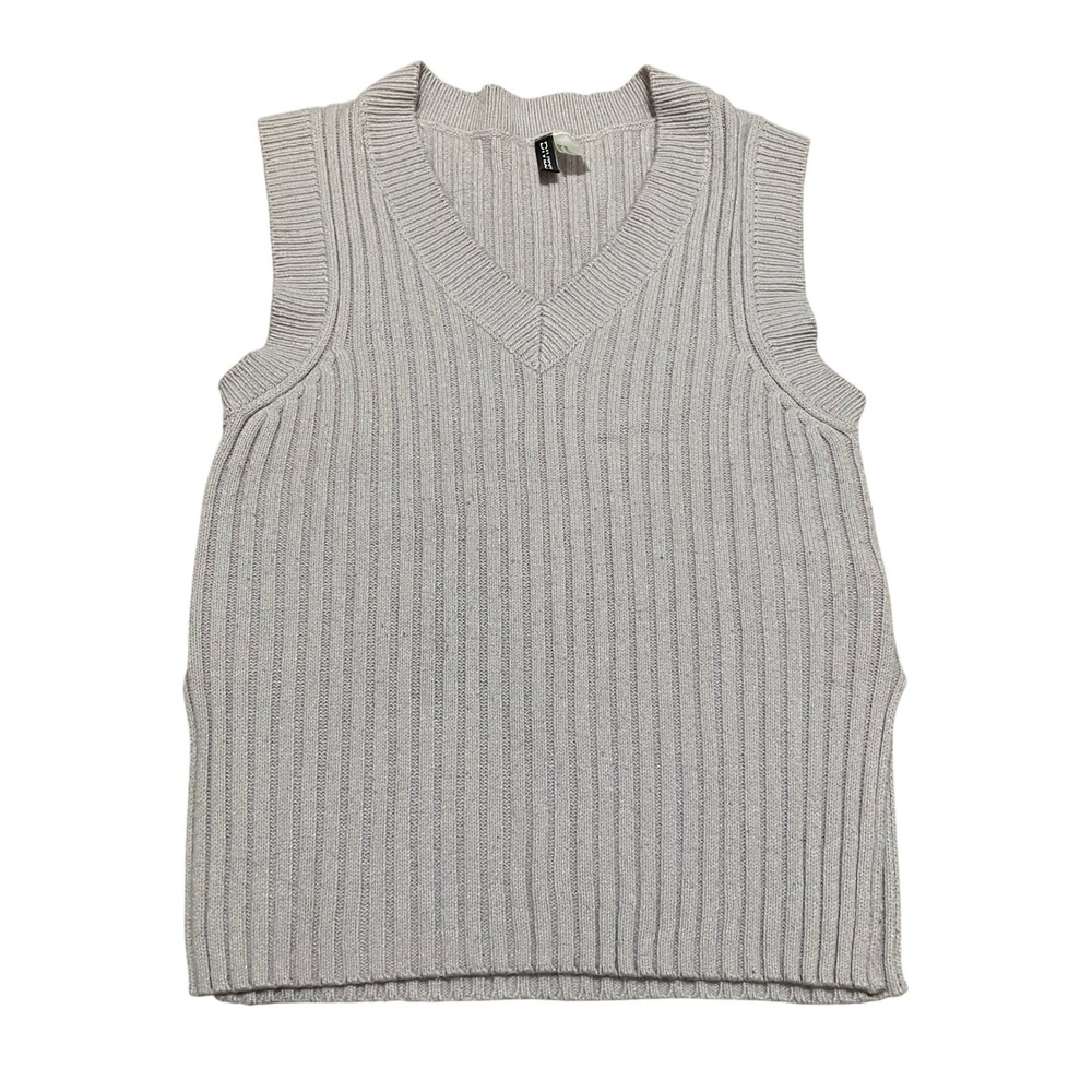 H&M Divided Lavender Purple Ribbed Knit V-Neck Sweater Vest Pull Over Women's XS